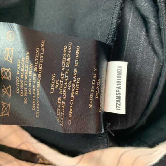 Vintage BURBERRY PRORSUM 32 Charcoal & Grey Chalkstripe Wool Zip Dress Pants - Picture 4 of 5